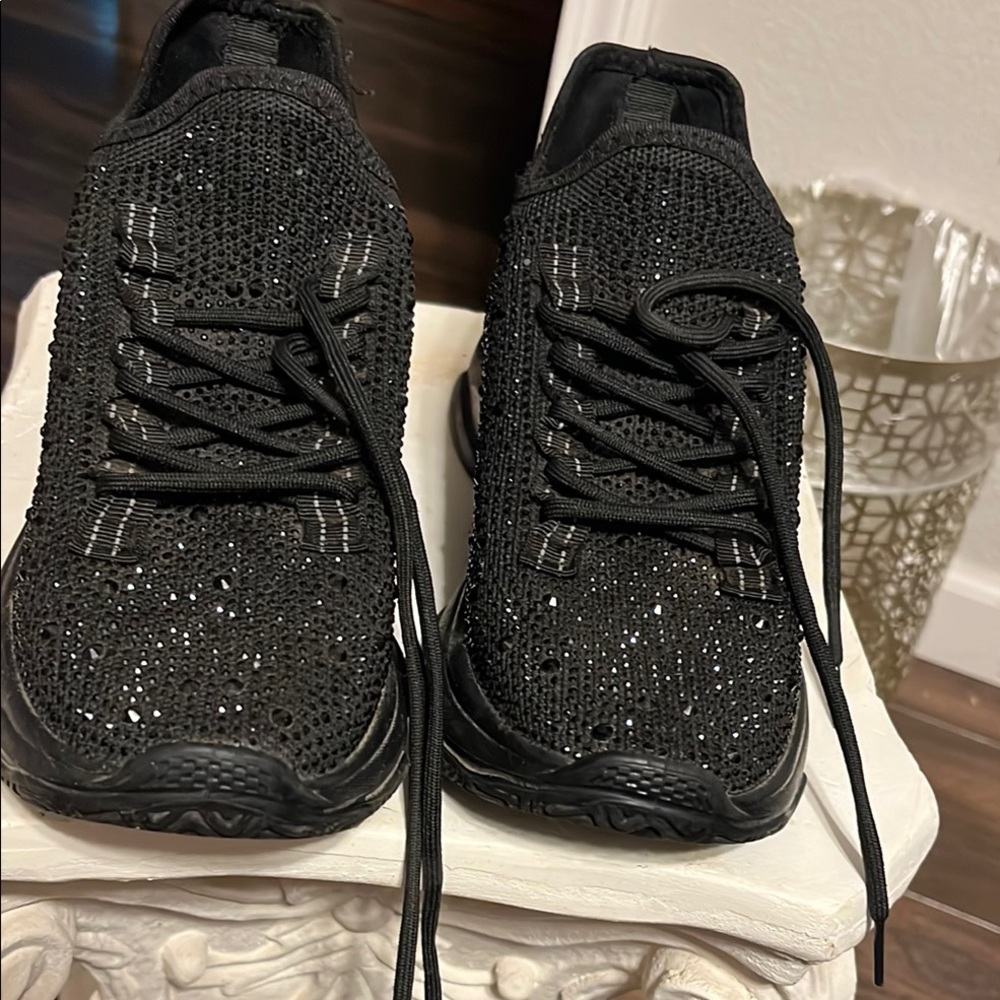 Black Sparkly Sneakers
